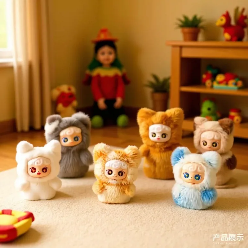 

Плюшевая мини-фигурка Lucky Meow Baibian Xiaolanmu в закрытой упаковке, подвеска-кукла Meow Star Wish, украшение для стола, коллекционная статуэтка
