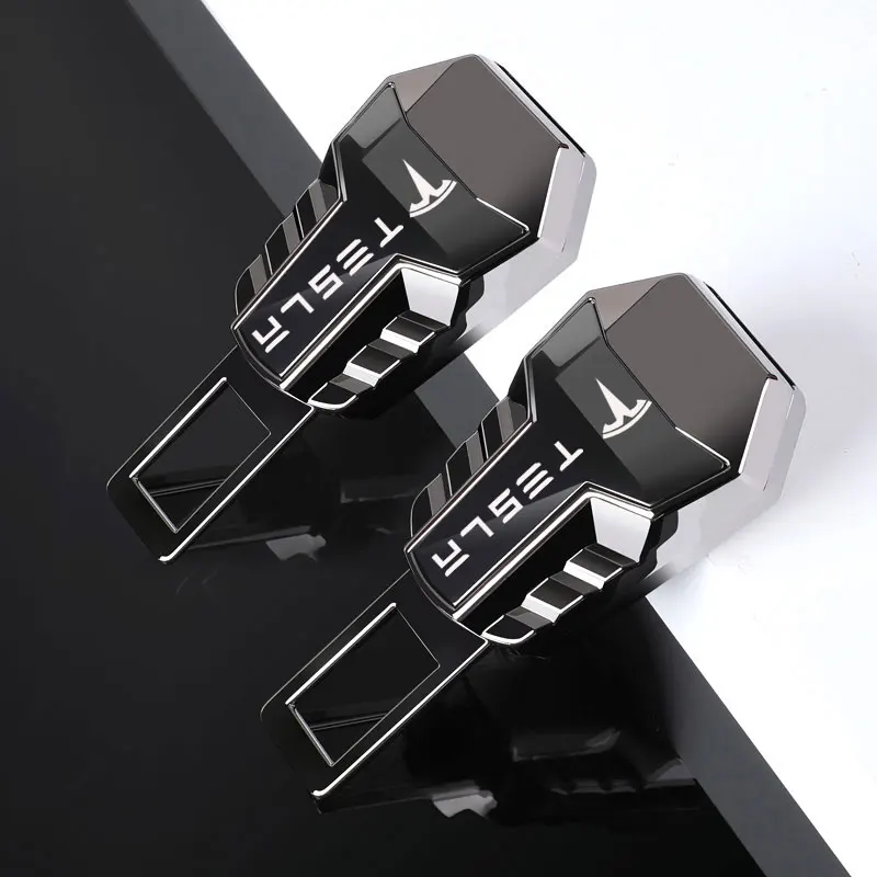 Suitable for Tesla Model 3 Model S Model X Automotive Seat Belt Extended Buckle Zinc Alloy Car Jewelry