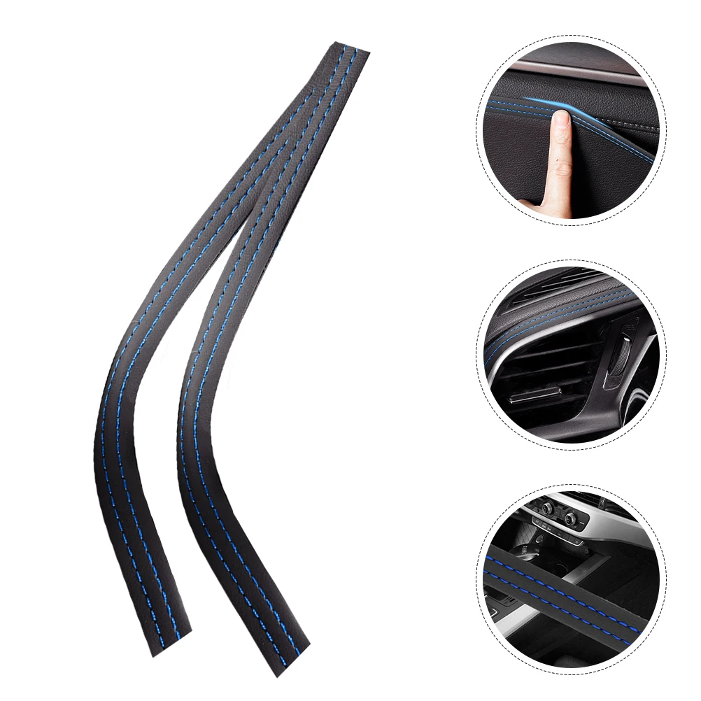 

2pcs Pu Car Door Edge Trim Decorative Trims Universal Fit Flexible Molding Strip For Dashboards Body Automotive
