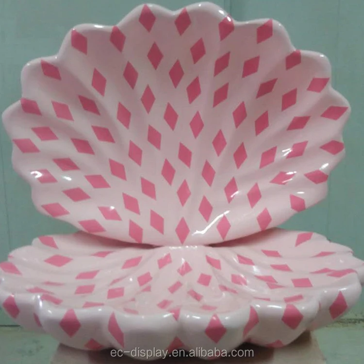 Decorative shell sculpture window display fiberglass clam ornament