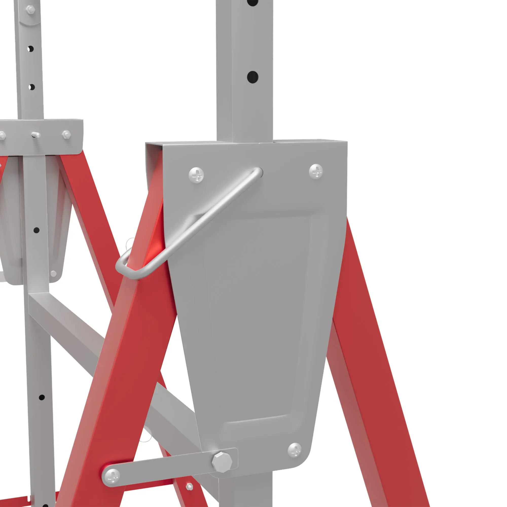HOMCOM Set mit 2 klappbaren Metallständern mit verstellbarer Höhe, Sägeständer aus Stahl, 68x58x80-130 cm, Rot – Detail 3