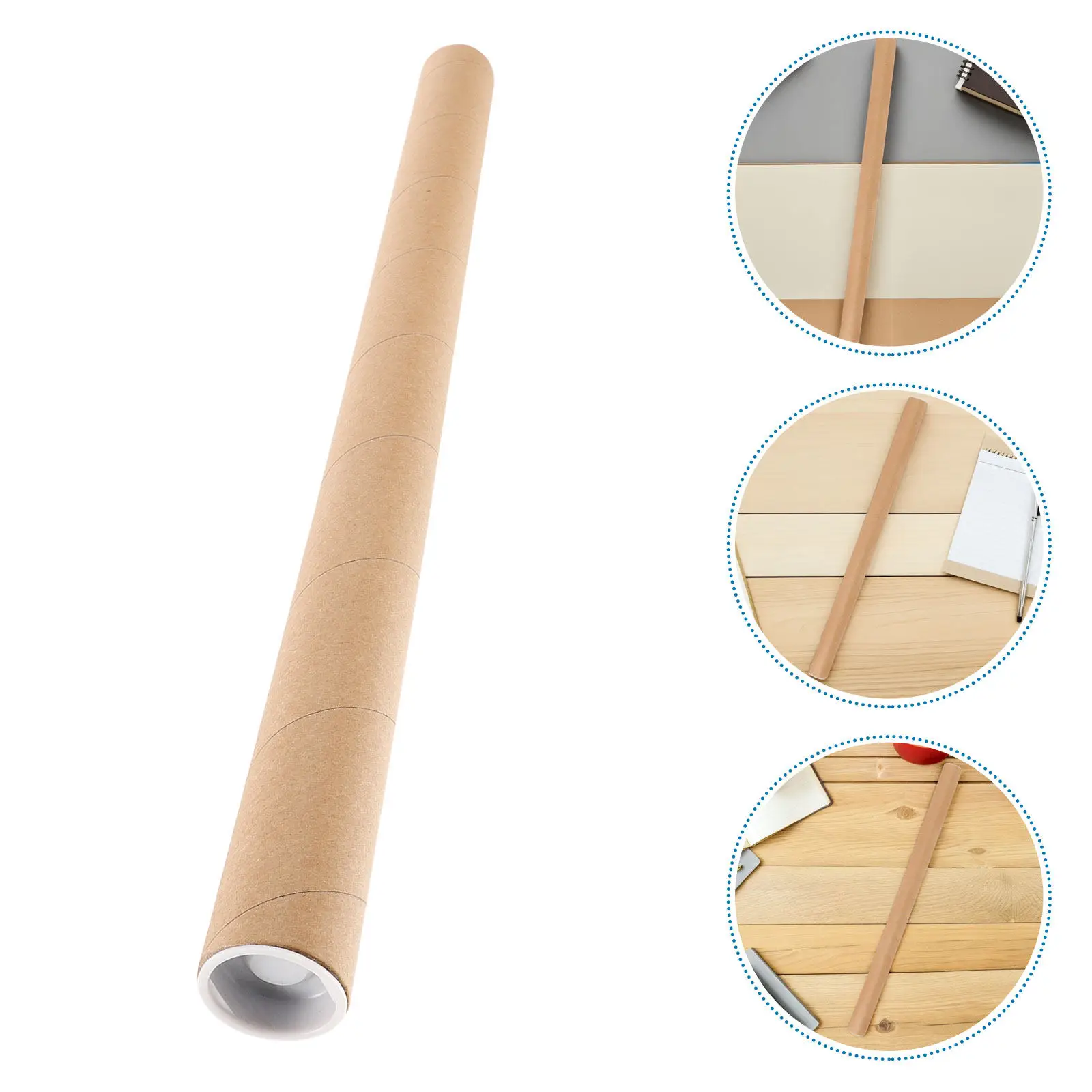 

4Pcs Round Kraft Mailing Tube Paper Poster Holder 19.7x1.1inch Heavy Duty Mailing Tube Storage Cylinder for Document Shipping