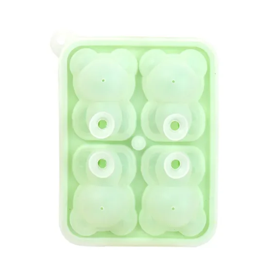 100PC Scute teddy bear silicone ice cube mold is splashproof and easy to peel off  for making frozen cocktails whiskey coffee