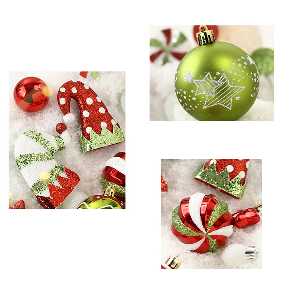 

50 шт., елочные украшения, 60 мм, набор рождественских шариковых украшений для рождественской елки, подвесные елочные украшения, блестящие рождественские украшения