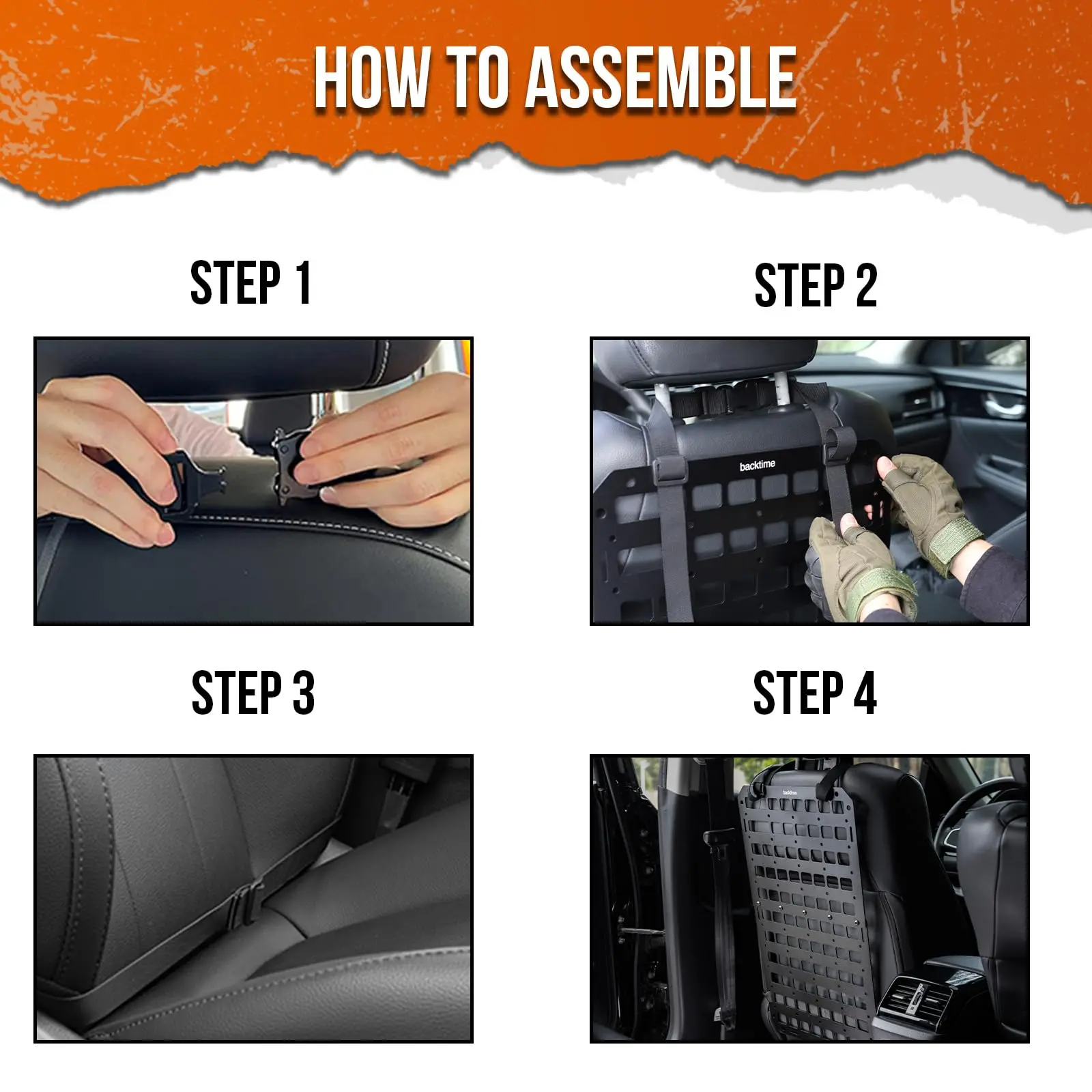 Car Seat Organizer Multifunctional Adjustable Tactical Seat Back Mesh Organizer Tactical Molle Panel Car Interior Accessories