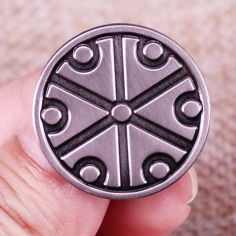 1 Stück slawische Mythologie Perun Symbol Emaille Pin Abzeichen – religiöses Thema einfarbiges Broschenzubehör