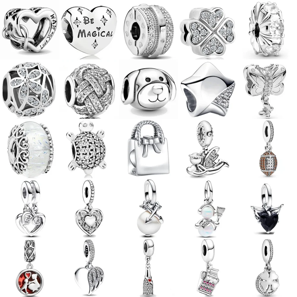 

Подвеска в виде бабочки, черепахи, ангела, жемчужного снеговика, подходит для оригинального европейского браслета, изысканные ювелирные изделия своими руками, серебро 925 пробы