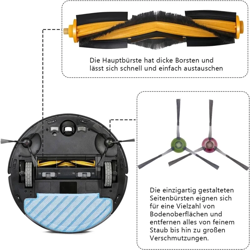 B58B-Zubehör für Ecovacs Deebot N8 N8+ N8 Pro N8 Pro+ OZMO T8 T8+ T8 AIVI T9, T9+, Hauptbürsten, Seitenbürsten, Filter