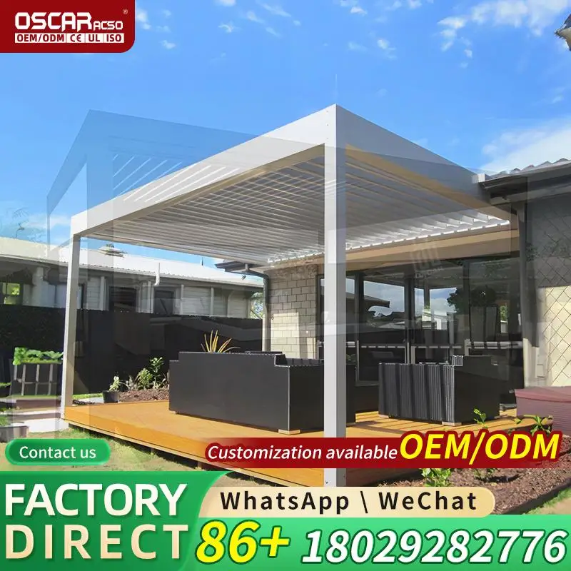 Large Electric Retractable Pergola Waterproof Eco Friendly Party Used Garden Balcony Outdoor Buildings Structure pergola