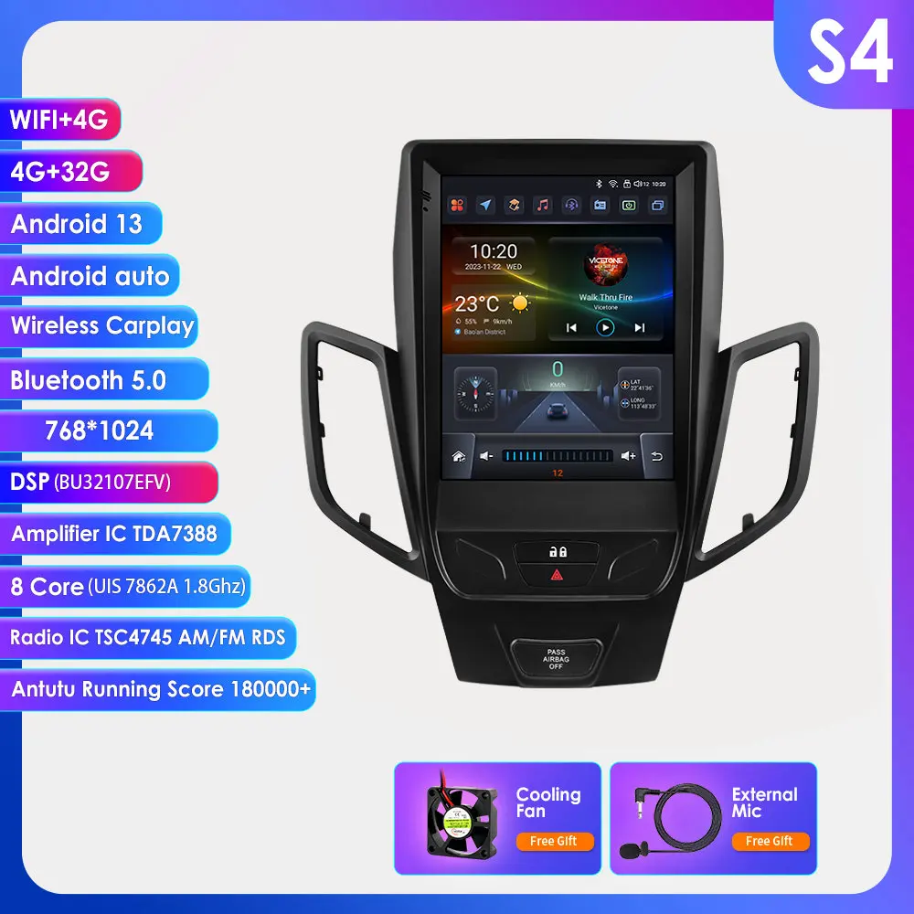 Hizpo 8Core DSP Auto Multimedia Speler voor Ford Fiesta MK7 2009-2016 Carplay 4G Autoradio RDS GPS WiFi AI Intelligente Systemen