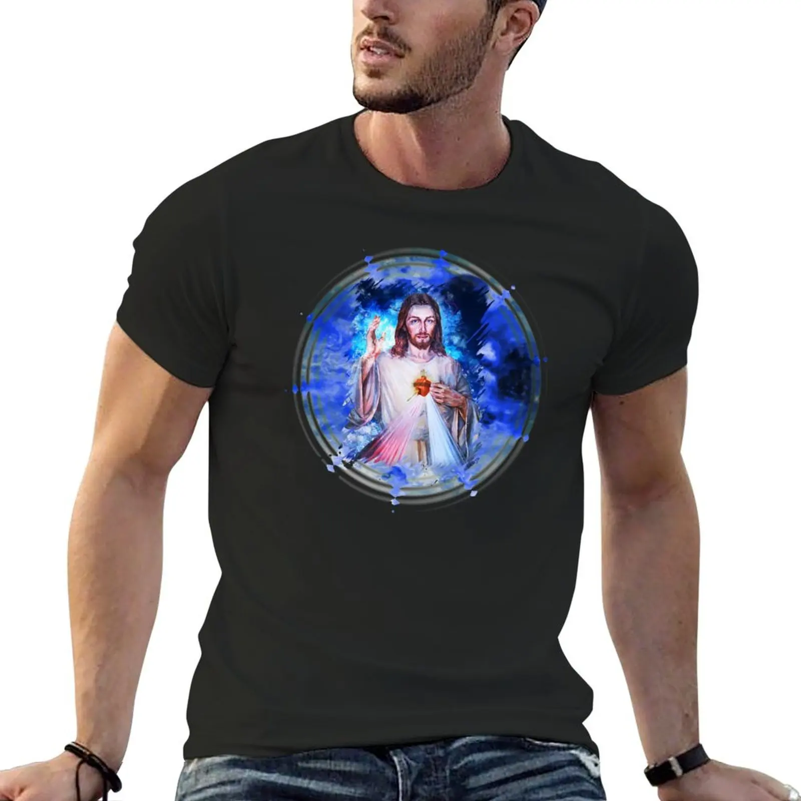 

Jesus Divine Mercy Sacred Heart - I Trust in You - Faustina T-Shirt summer clothes oversized t shirt mens vintage t shirts