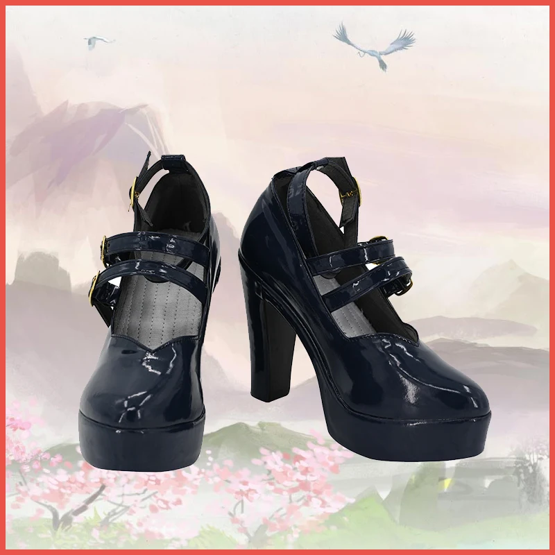 가상 YouTuber VTuber Meloco Kyoran 코스프레 신발 NIJISANJI 부츠 애니메이션 할로윈 하이힐 신발