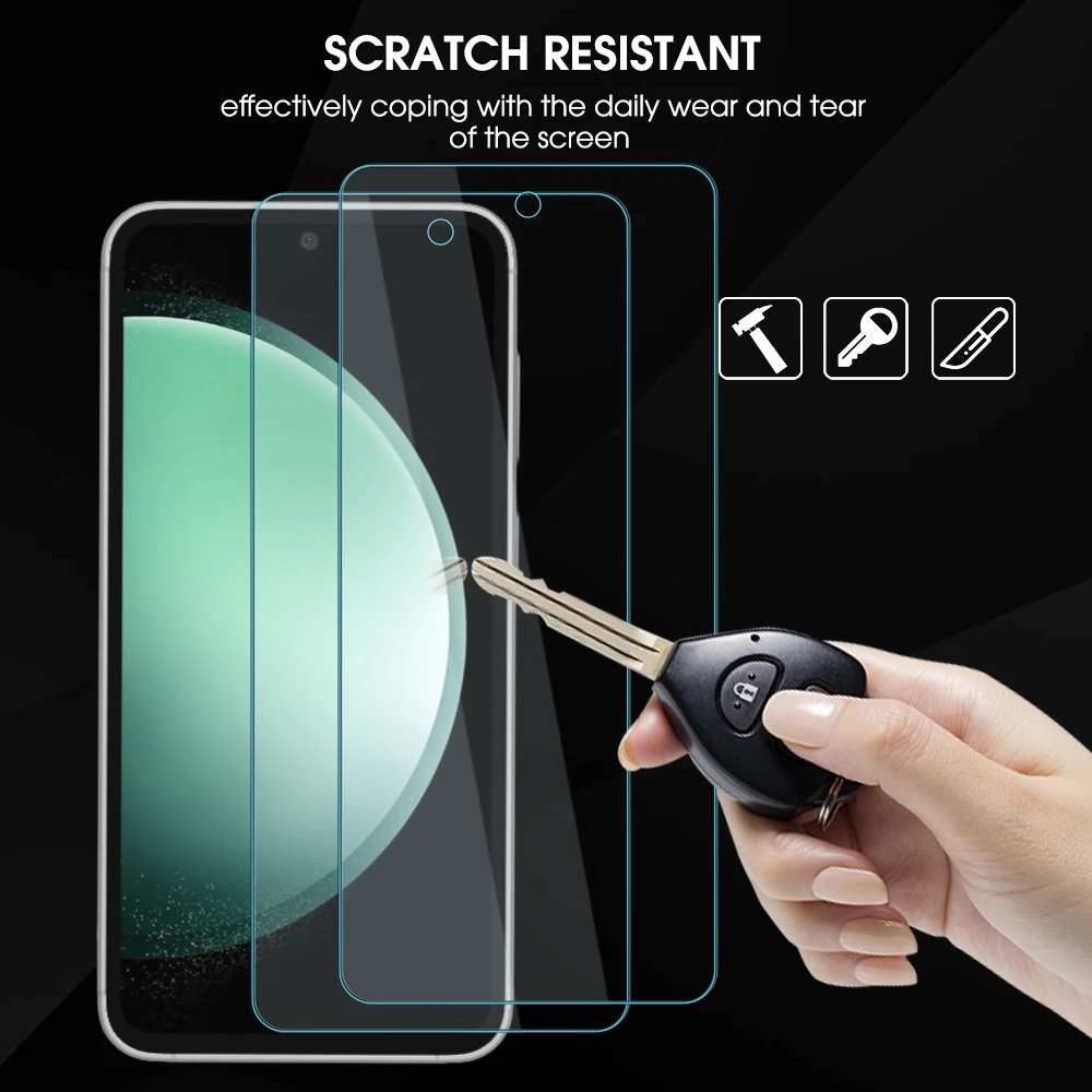 6 In 1 Screen Protector For Samsung Galaxy S23 FE Front Screen Back Camera Lens Tempered Glass Clear Film For Galaxy S23 FE