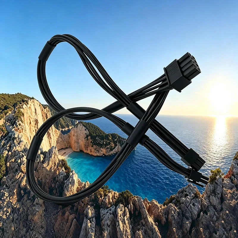 Cable divisor de alimentación negro de doble salida de 6 pines a 8 pines, adaptador de alimentación para tarjeta de video PCI Express GPU para computadora MAC Pro MA970 A1186