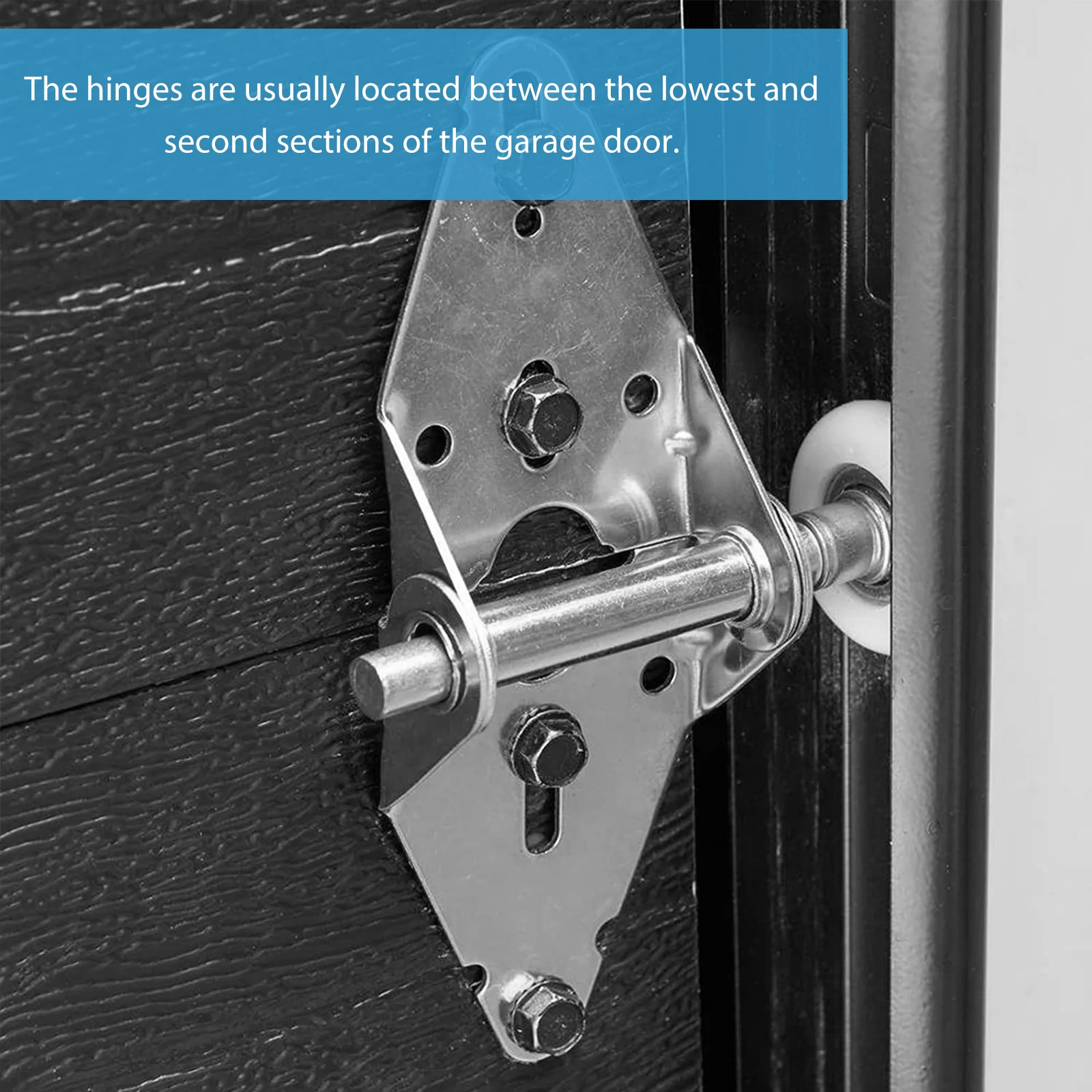 

2pcs Garage Door Hinges Heavy Duty Brackets Parts Thickened Material Automatic Closing Compatible All Brands Exterior Door
