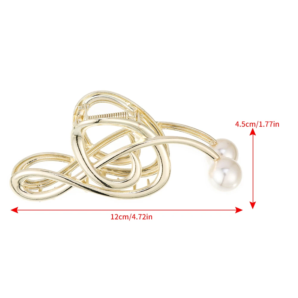 Haimeikang 12cm Alloy Hair Claw For Ladies Irregular Pearl Hair Crab Clips Women Golden Sliver Hairpin Fashion Hair Accessories