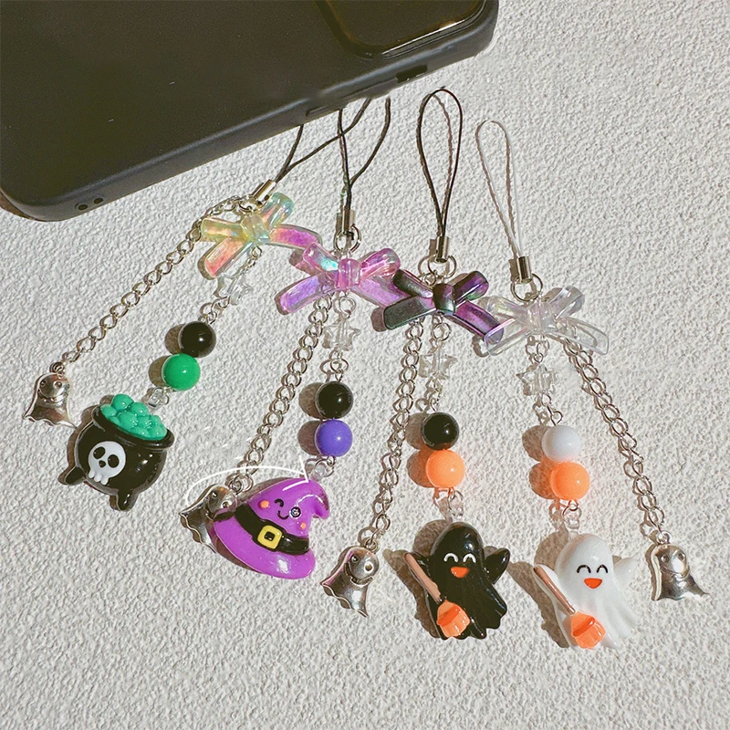 Ghost Doll Mobile Phone Chain Wizard Hat Keychain Pendant Cellphone Rope Hanging Chain Phone Lanyard Earphone Chain Camera Chain