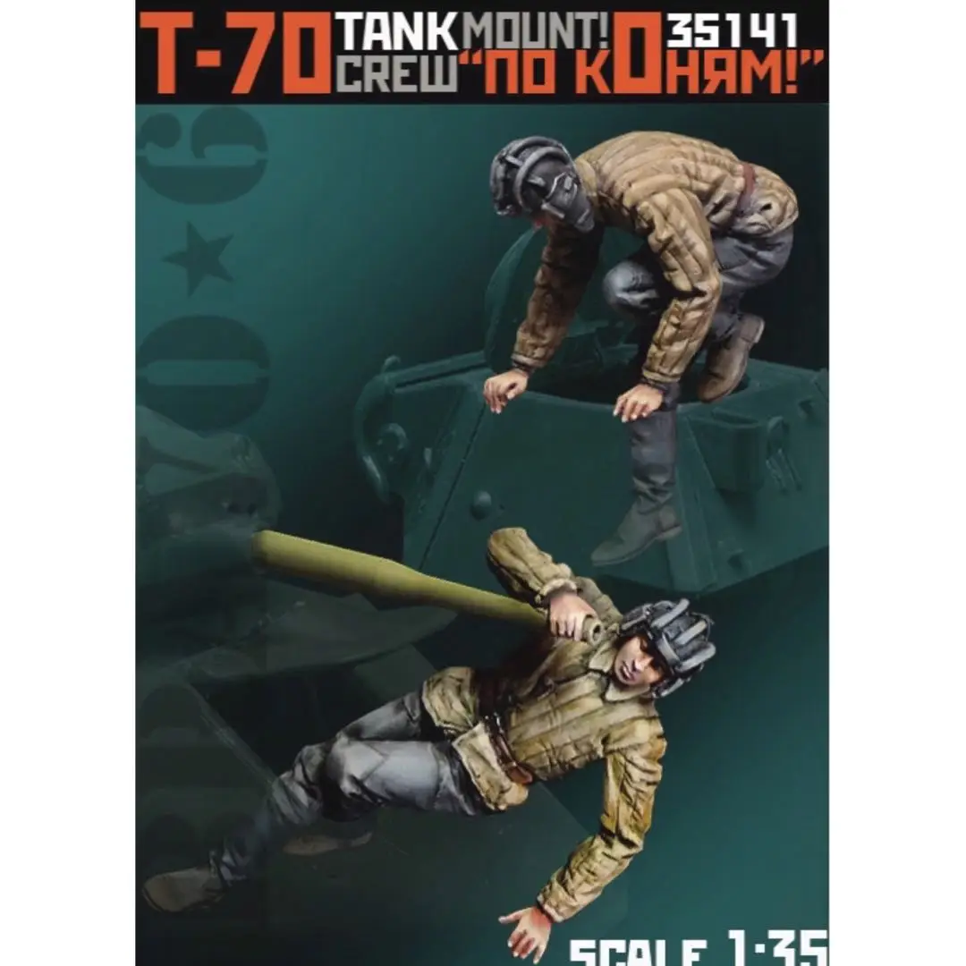 1/35 Scale Resin Figure Assembled Model Soldier Kit Military s Tank Crew 2 People GK Mini Unassembled and Unpainted Toy Diorama