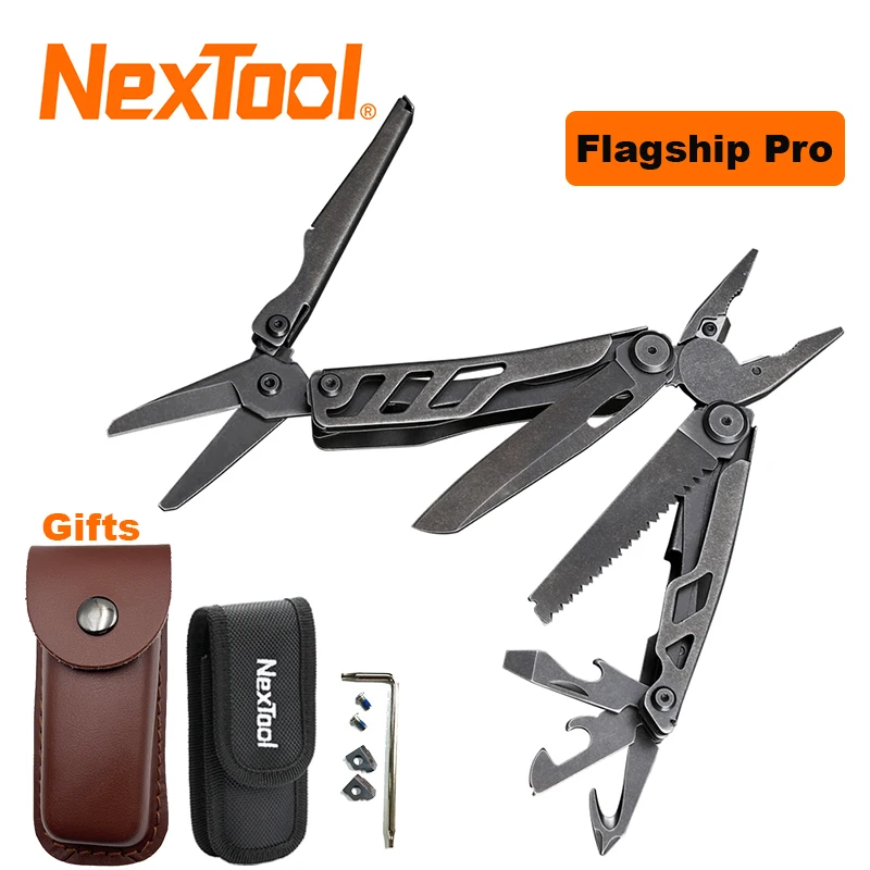 

NexTool Flagship Pro Multitool Pliers 16 in 1 Multi Tool with Big Folding Scissors Pocket Knife EDC Camping Tools with Gifts