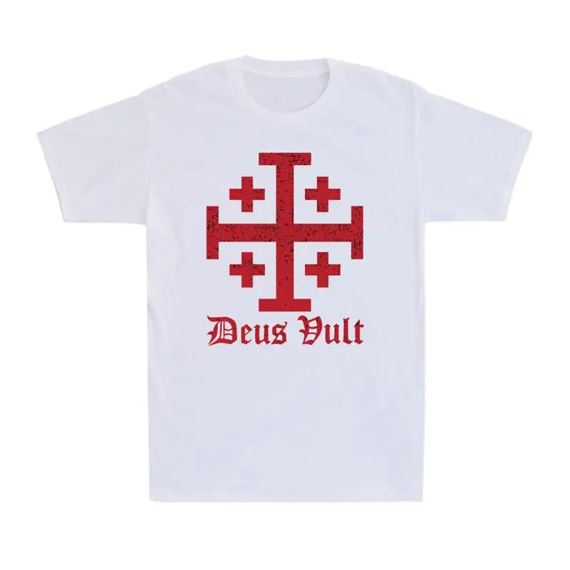 eus Vult Order of the Holy Sepulchre Jerusalem Cross Vintage Men's T Shirt