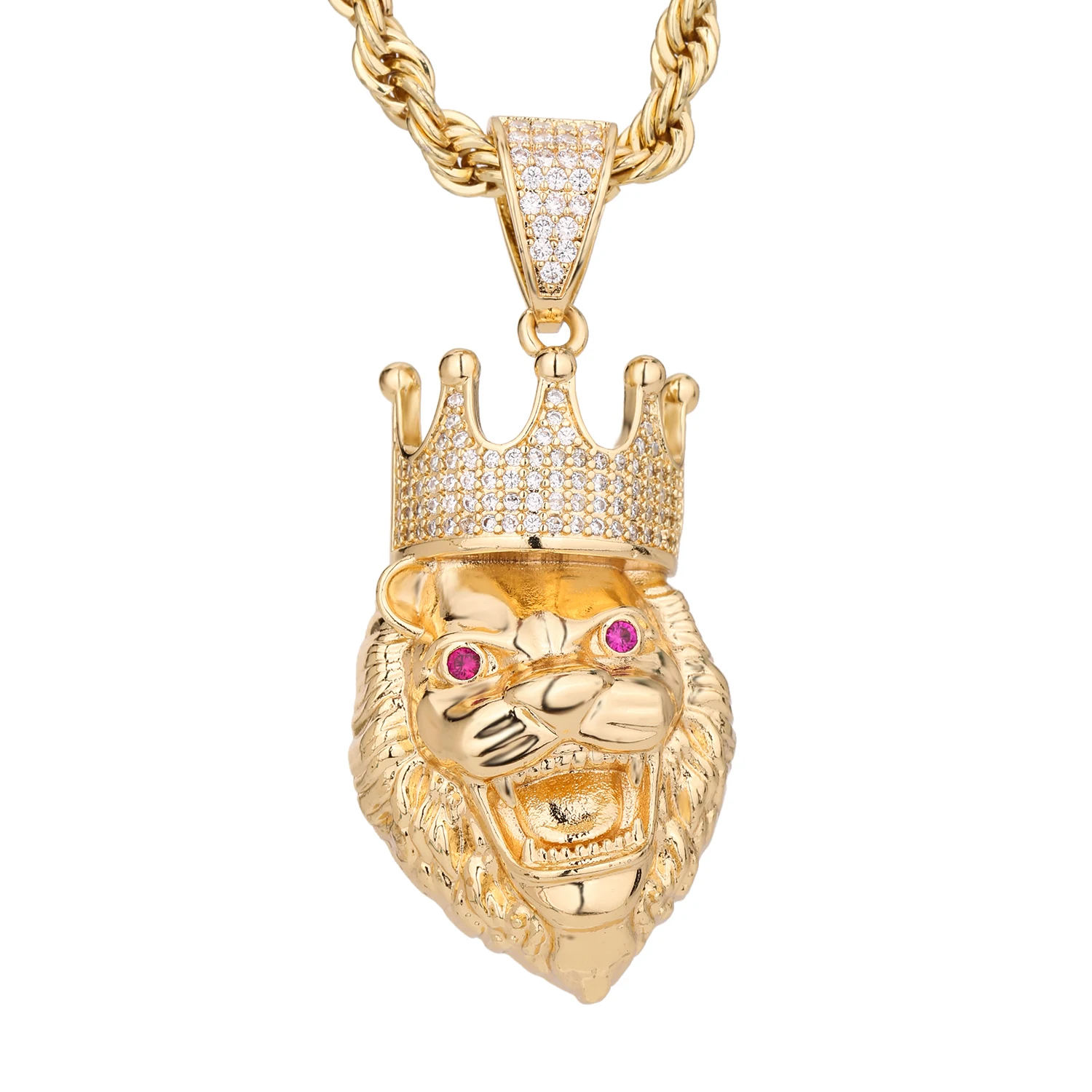 

Personalized Original Crown Lion Head Animal Hip Hop Pendant Men's Necklace Charm Fashion Jewelry