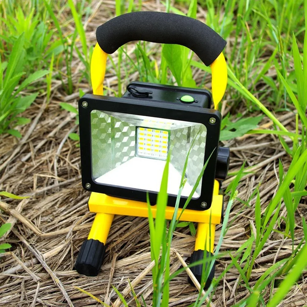 30W LED Portable Rechargeable Floodlight Waterproof Spotlight Battery Powered Searchlight Outdoor Work Lamp for Camping Lantern