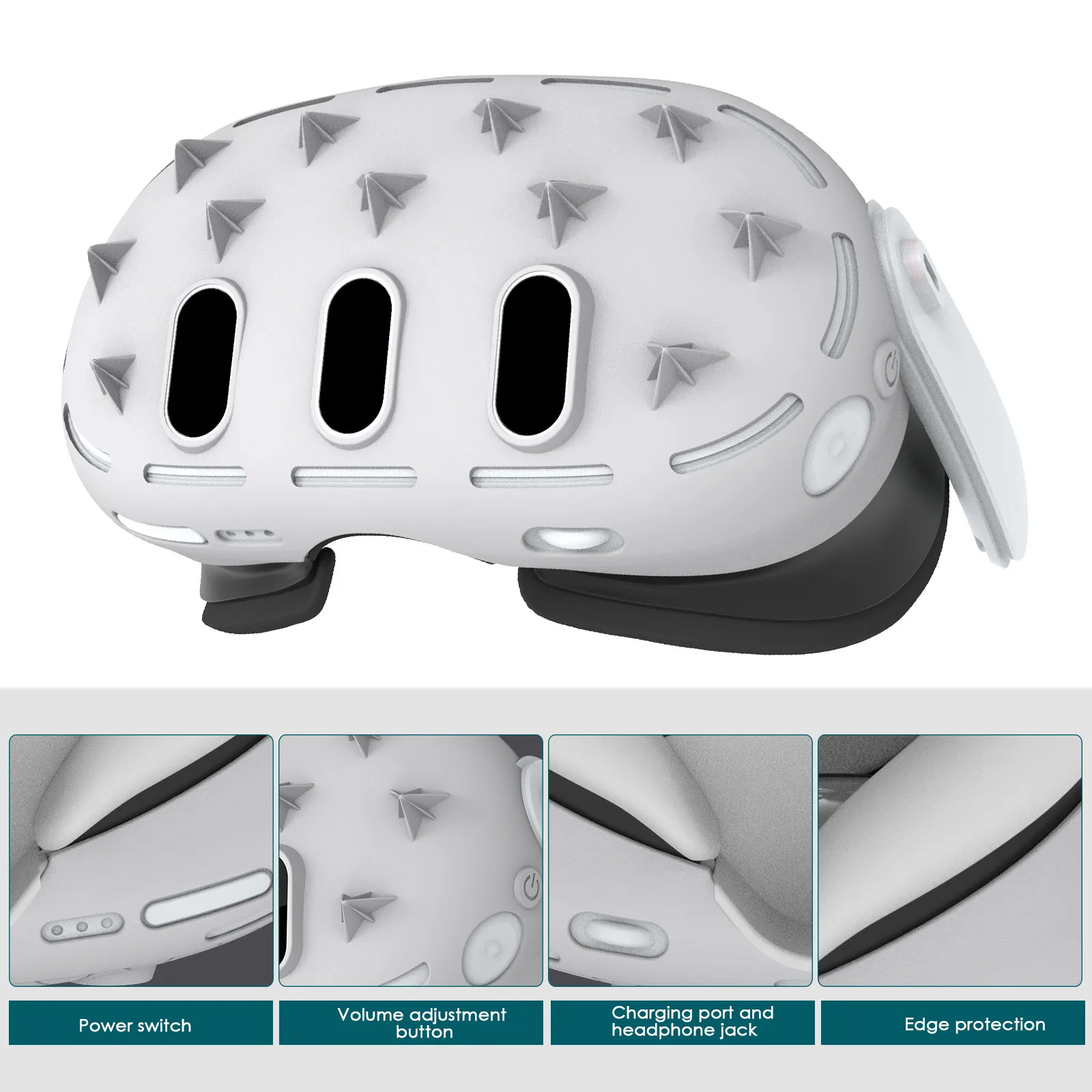 

Suitable for Meta quest3 accessory handle silicone protective case mainframe protective sleeve anti-skid and anti-fall 7pcs set