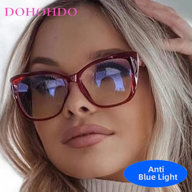 

Trendy TR90 Retro Sexy Cat Eye Luxury Brand Anti-Blue Light Glasses Computer Games Office Work Optical Women Men Eyeglasses Очки