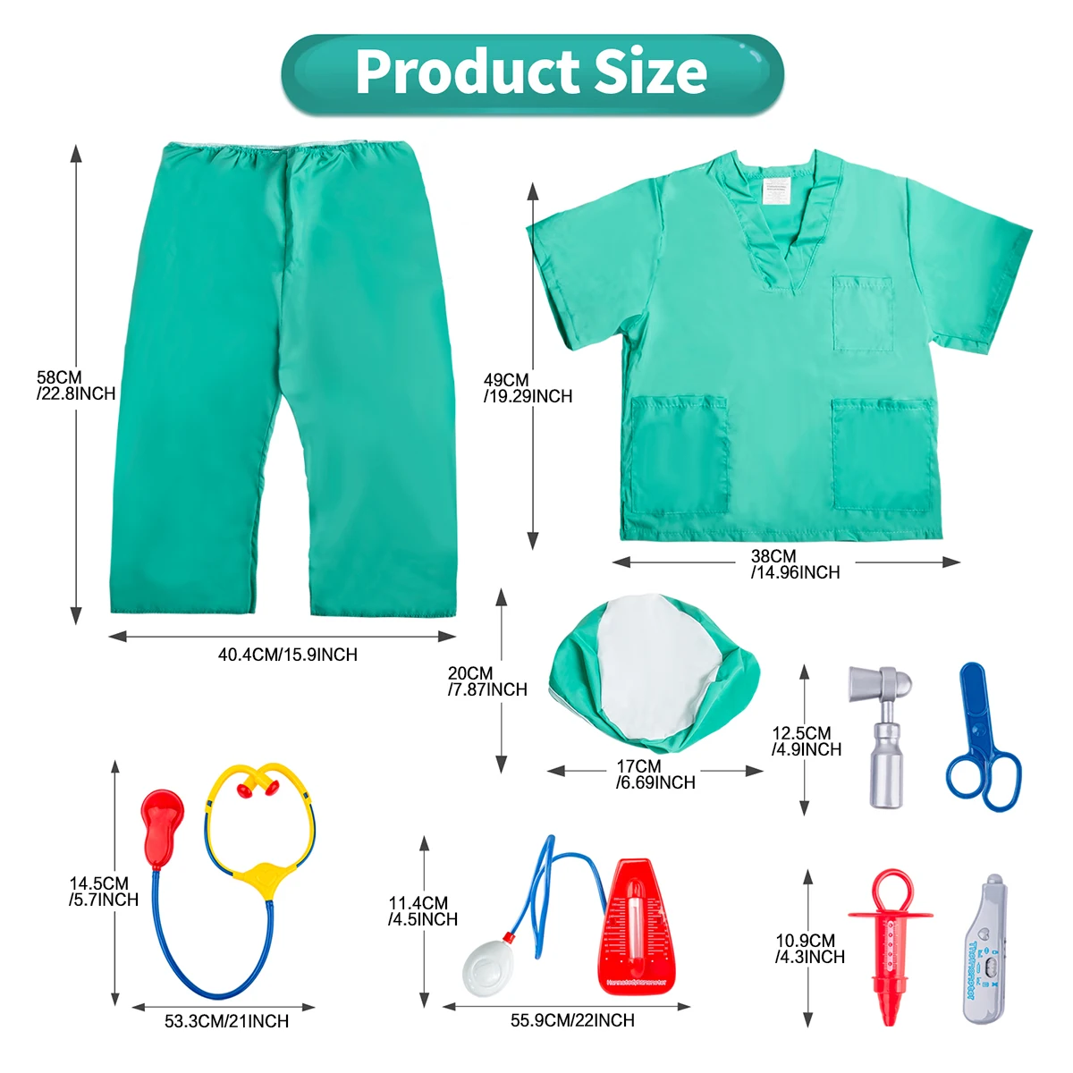 子供用医者ごっこ遊びスーツ、外科用医療器具、家庭用シミュレーション医者おもちゃの完全セット