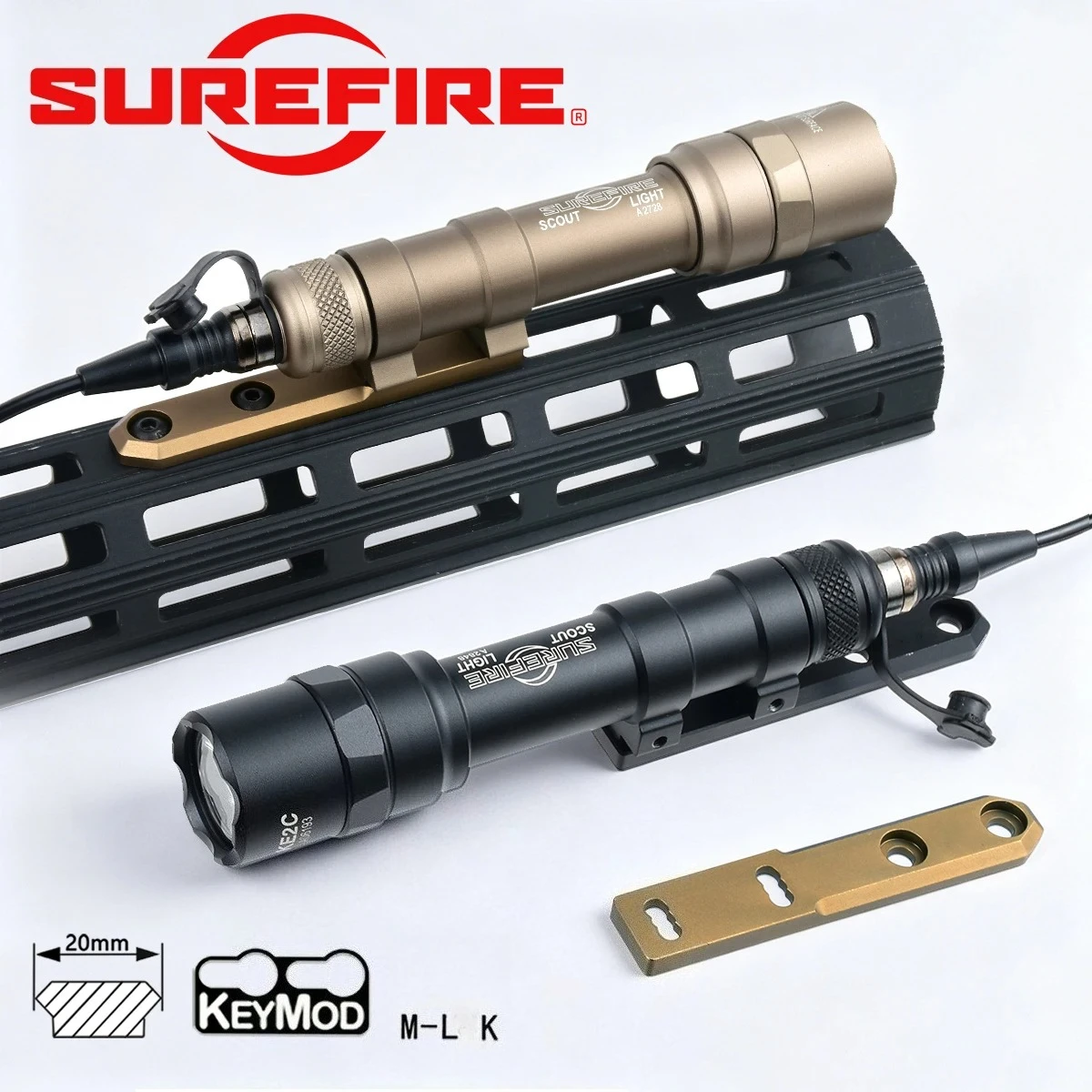 Surefire M600 M600U/M600B Leistungsstarke Taschenlampe mit Schalter Passend für 20mm Schiene ML-K Keymod für AR15 SF M600C M300 Scout LED-Licht Taschenlampe