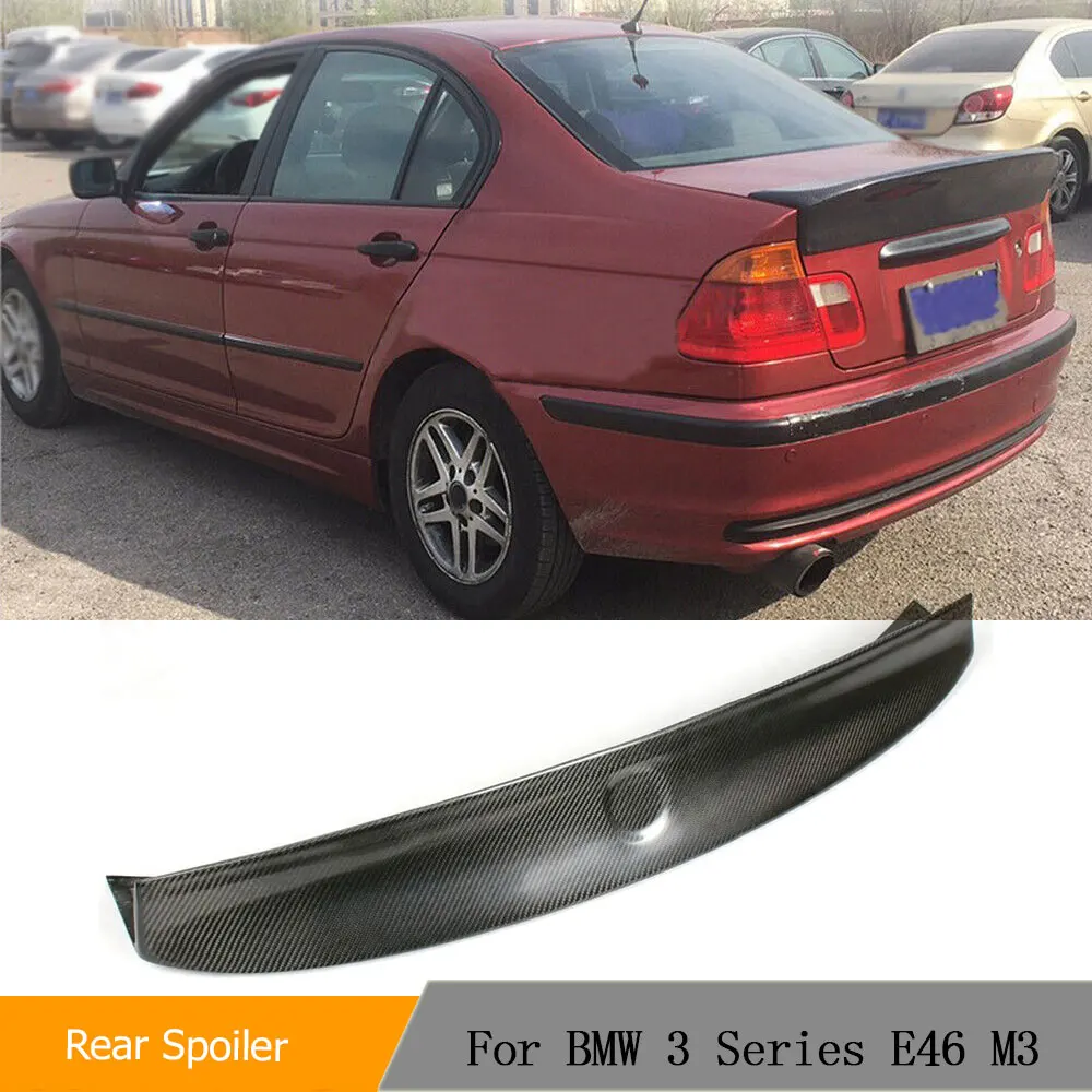 

Rear Spoiler Trunk Boot Lip Wing For BMW E46 4Door Sedan M3 1999-2004 Carbon Fiber Black Car Tuning Parts FRP Primer