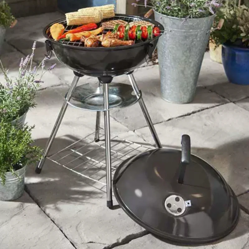 17 Inch Portable BBQ Grill American Style Apple Shaped Tripod Stand Outdoor Camping Picnic Barbecue Cooking Equipment