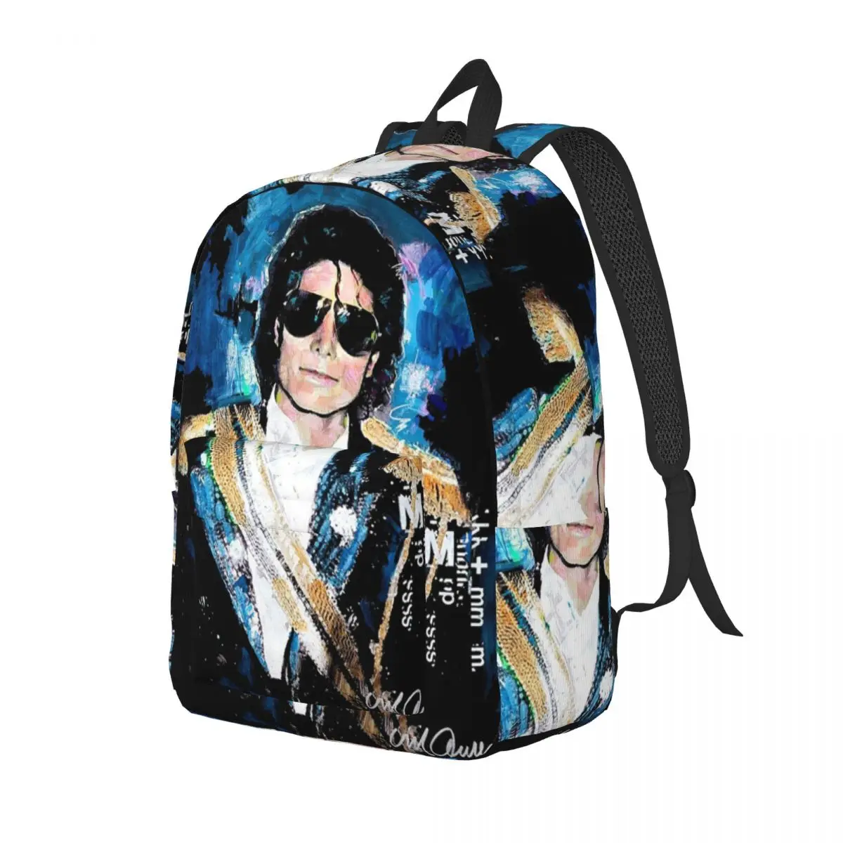 Michael 1984 Grammys Jackson Pop Art Portrait Backpack School Bag Hiking Travel Daypack for Boys Girls Bookbag Shoulder Bags