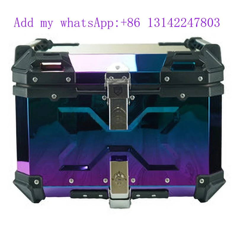 45L 55L 65L Motorcycle Top Box Aluminium Alloy Trunk Helmet Box Waterproof Universal Motorbike Tail Box Lage Storage Cases