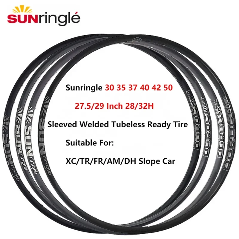 SUNRingle DUROC 30/35/40/50/SD37/SD42 Bicycle rim Aluminum alloy Mountain bike 27.5/29inch 28/32holes XC/AM/FR/DH Tubeless rim