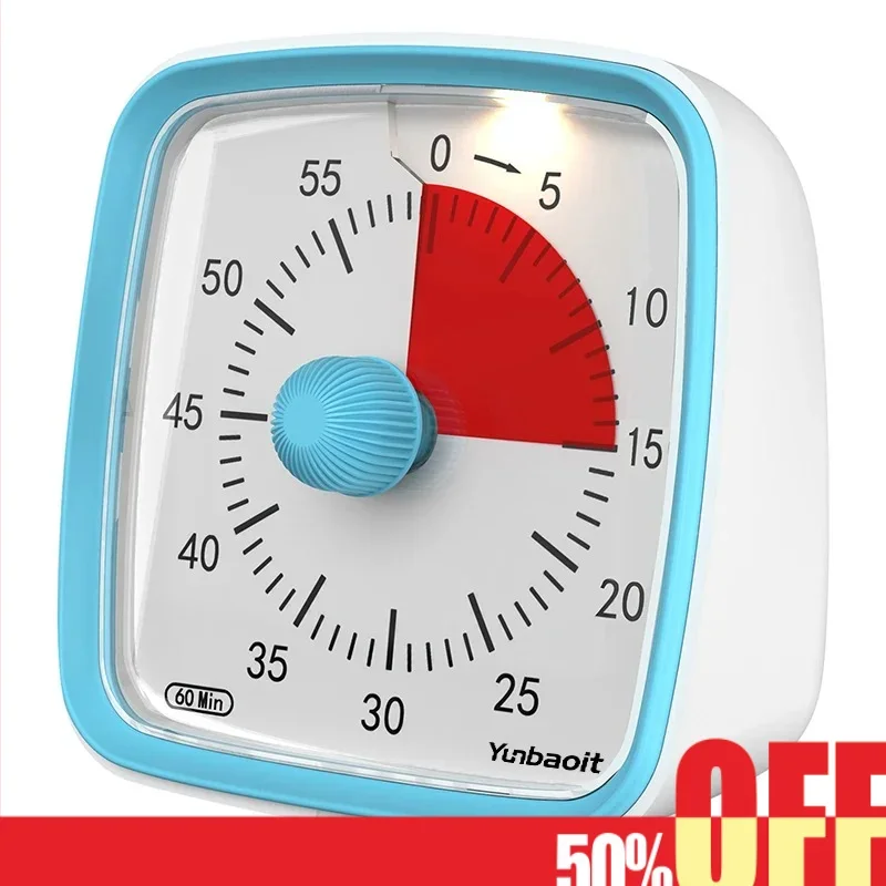 60-Minute countdown timer for children and adults, with night light, home kitchen baking, school or work time timer