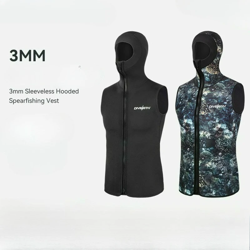 3mm-wetsuit-hooded-men's-and-women's-thermal-sleeveless-vest-surfing-free-diving-cold-proof-split-top-jacket