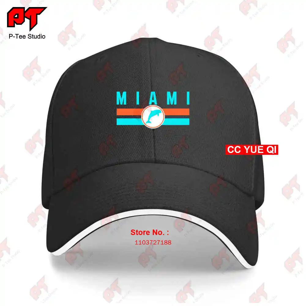 Mia Miami Local Standard Retro Dolphin Fl Baseball Caps Truck Cap 2U76