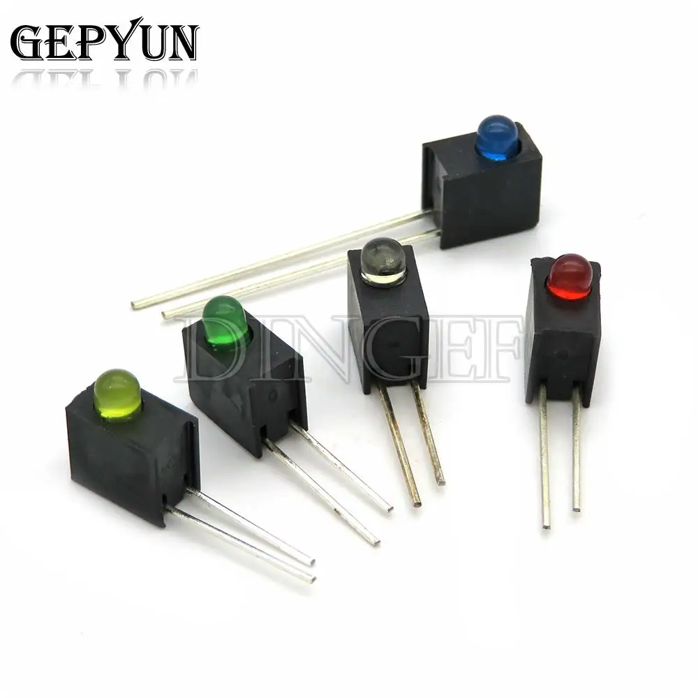 10 Stück 3mm LED-Leucht lampe mit Halter 90 Grad gebogener Fuß LED-Leuchtstofflampe