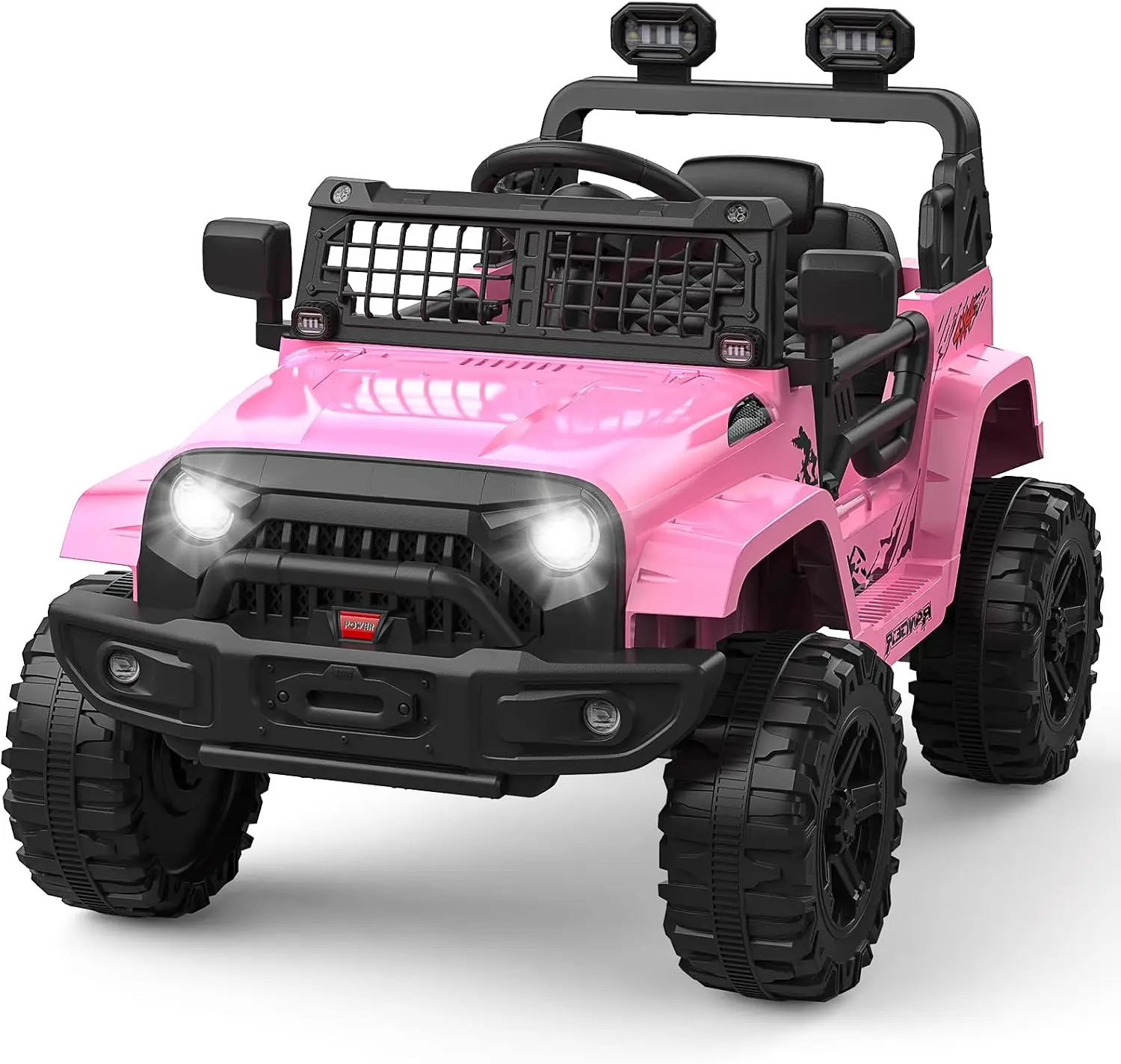12V Kids Electric Ride Truck Car Parent Remote Control Spring Suspension LED Lights AUX Port Outdoor Ride Toy Boys Girls