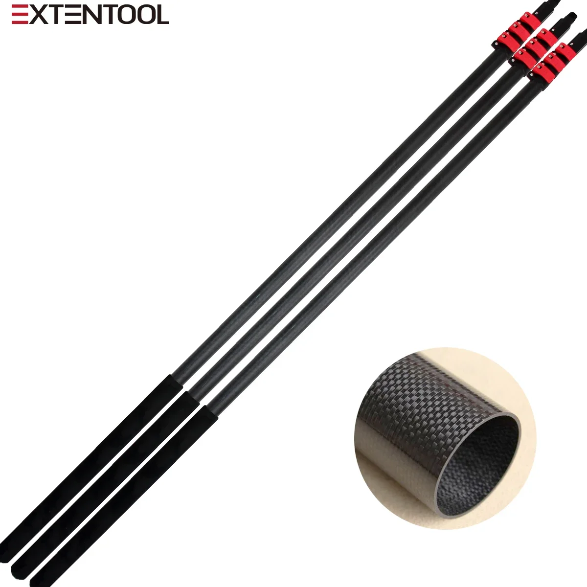 Extentool 2021 extension rod 50% carbon fiber telescoping aluminum pole for window cleaning