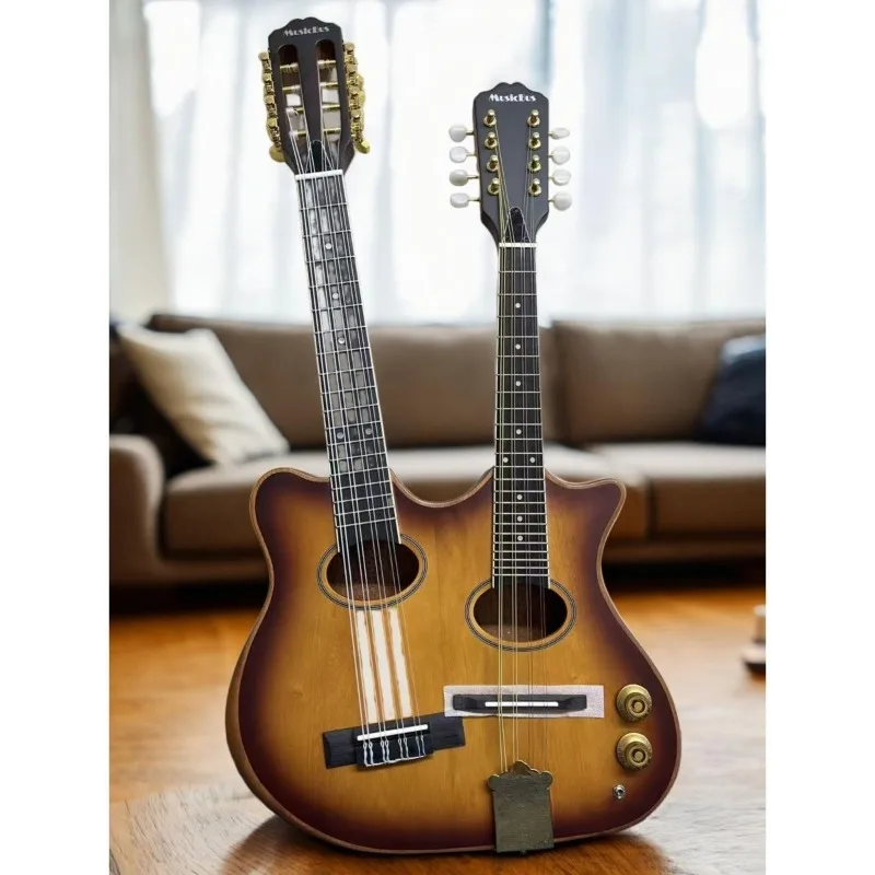 

Grandmaster Double Head Electric Box Full Single Mandolin Complex String Ukulele Octave Tibetan Guitar