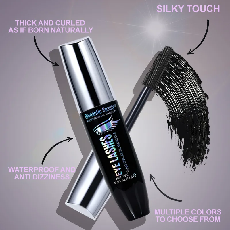 Wasserfeste Farb-Mascara zur Verlängerung von Volumen, Locken, Verbesserung mit Wimpernprimer, wischfest, für lebendige, langanhaltende Auslässe