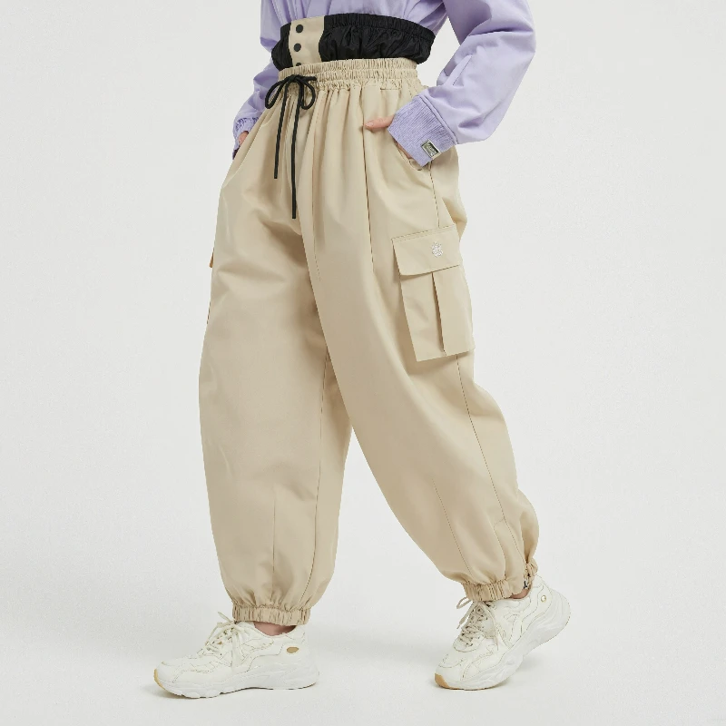 Pantaloni invernali larghi nuovi impermeabili antivento da esterno Pantaloni da sci in tinta unita da donna Pantaloni da snowboard traspiranti per adulti