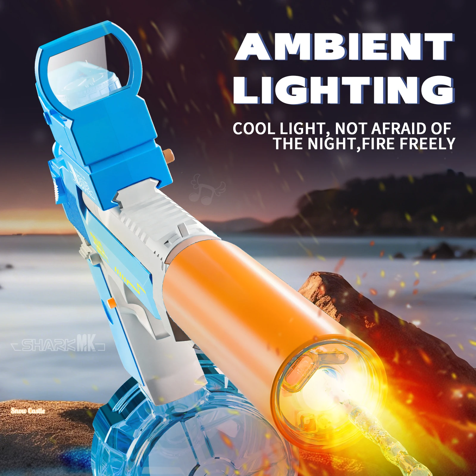 Pistola ad acqua elettrica per adulti e bambini, potente pistola automatica per schizzi, grande capacità, giocattolo da spiaggia per tiro a lunga distanza