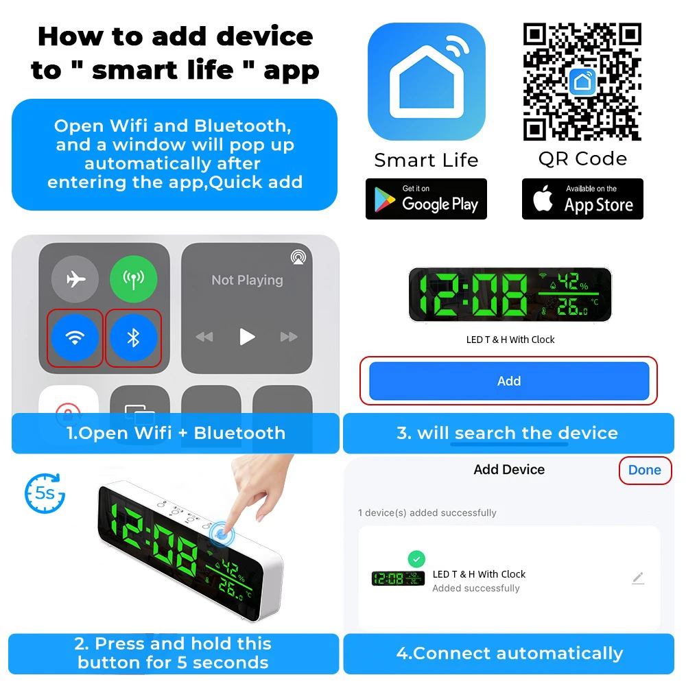 Tuya Smart Temperatur-Feuchtigkeitssensor WiFi/Zigbee mit Hintergrundbeleuchtung Innenhygrometer Thermometer Sprachsteuerung über Alexa Google – Detail 29