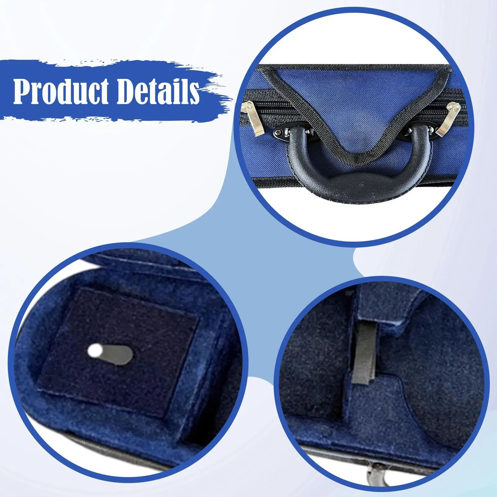 حقيبة ظهر صلبة للكمان، مقاومة للصدمات من أكسفورد مقاومة للماء مع أشرطة قابلة للتعديل بمقبض حمل، منظم تخزين لمحبي اللاعبين