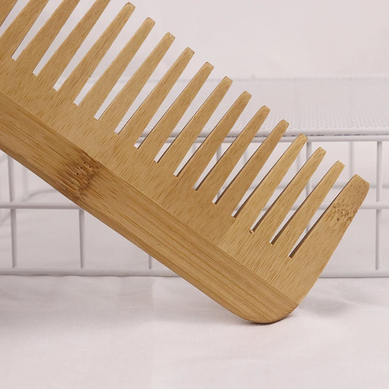 1pcs Professional bamboo and wood anti-static massage scalp wide toothed wood massage hair comb, hair styling comb