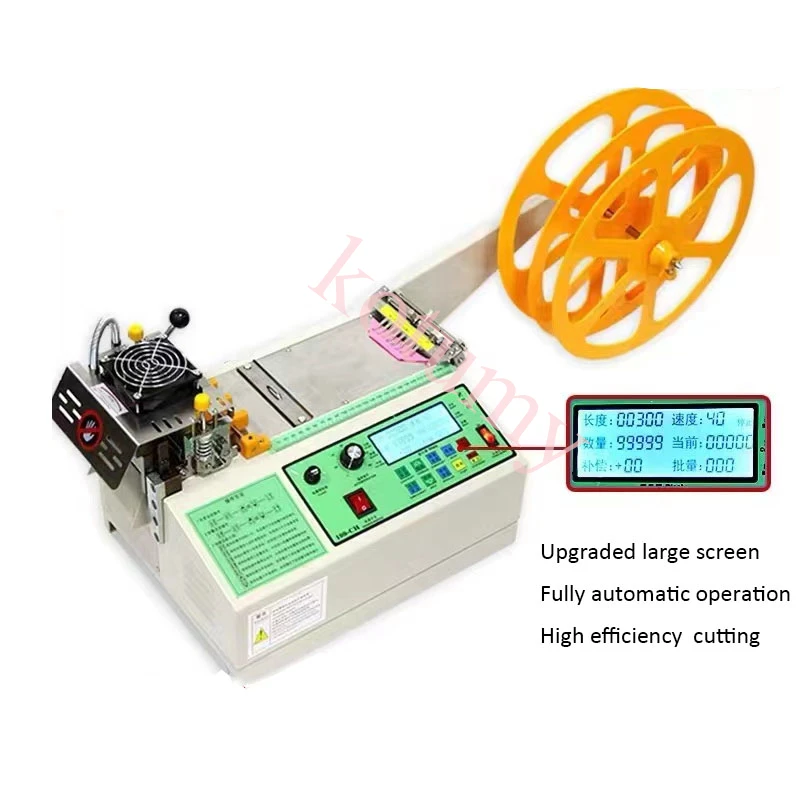 Imagem -02 - Máquina de Corte de Fita de Pano Automático Quente e Frio Máquina de Corte Adesivo Mágico Tubo Zíper Elástico Fita Cortador Ferramenta