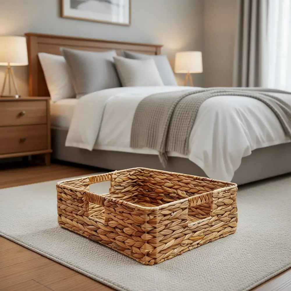 

Большие плетеные корзины для хранения, 15,2 x 12 x 4,7, с ручкой